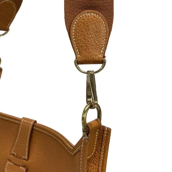 Auth HERMES Evelyne GM Brown Togo Square C Shoulder Bag - Picture 9 of 15